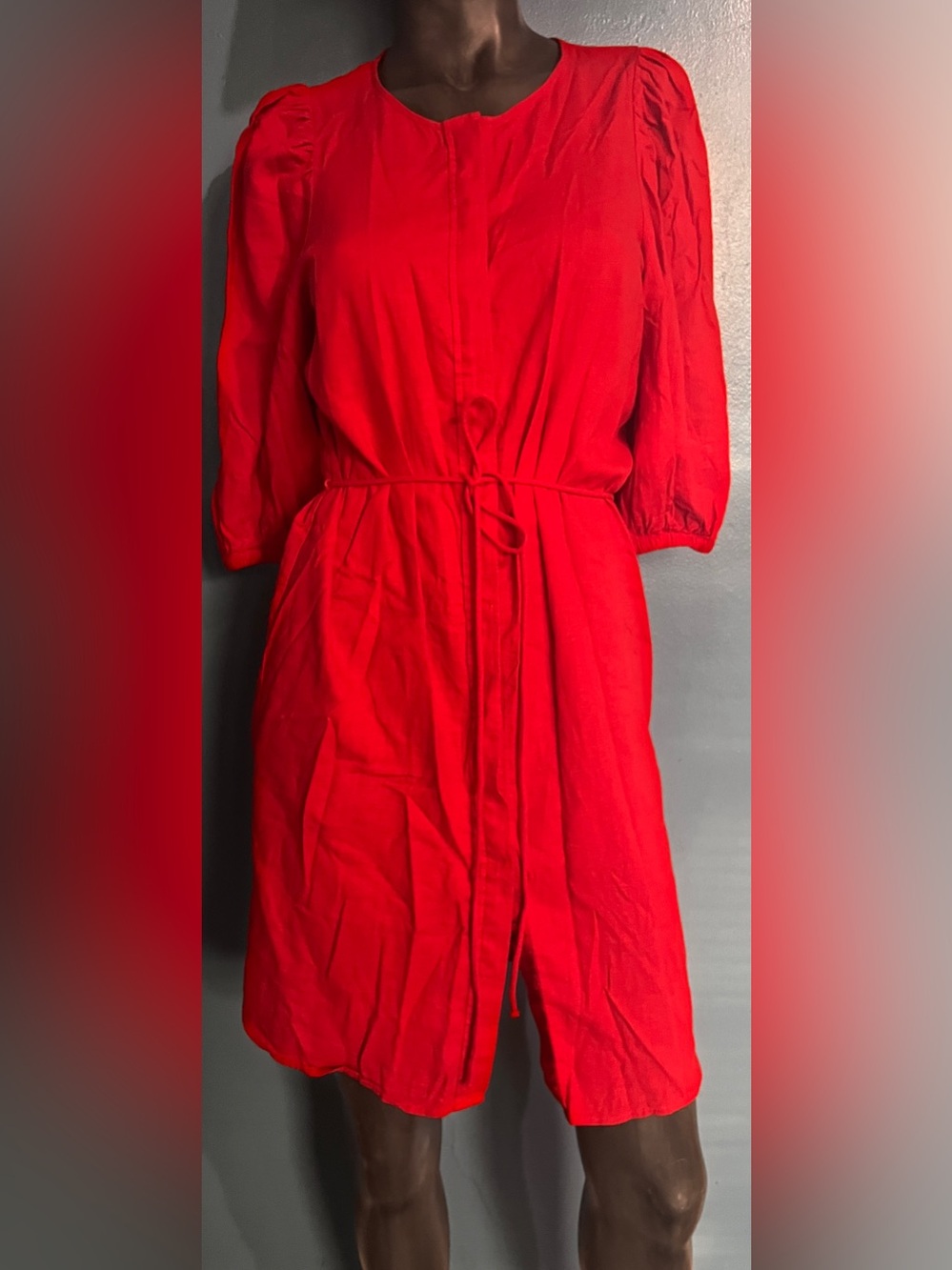 Red Tie-Waist Women’s Dress